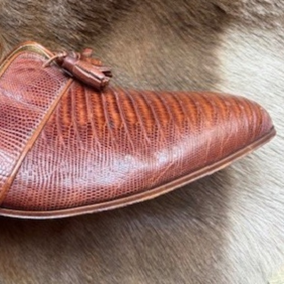 Brown Lizard Leather DANIELE FERRADINI Dress Loafers 11.5 [VINTAGE - NEVER WORN] - Picture 11 of 11